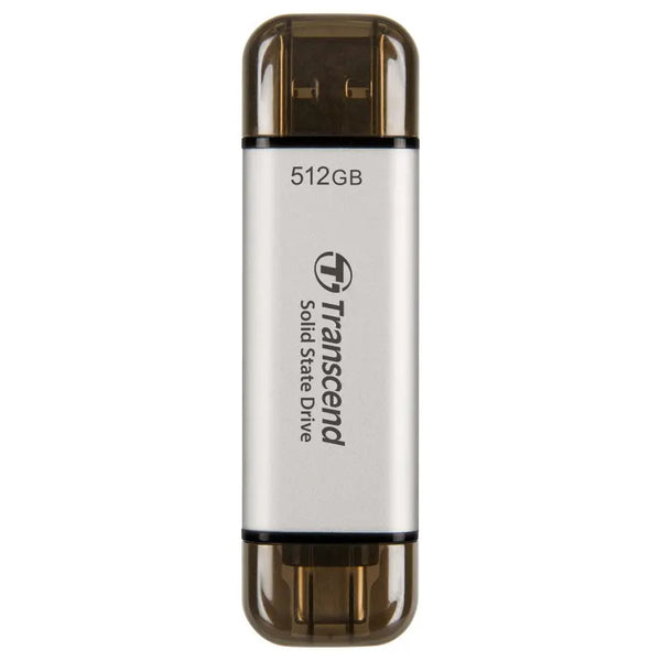 Transcend ESD310 512GB Dual USB Type-A and USB Type-C External SSD Up To 1050MB/s Black TS512GESD310S
