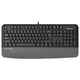 A4Tech Fstyler FK20 Multimedia Comfort Keyboard, FN Plus 12 Multimedia Hot Keys, Waterproof Design, Ergonomic Wrist Rest, Grey