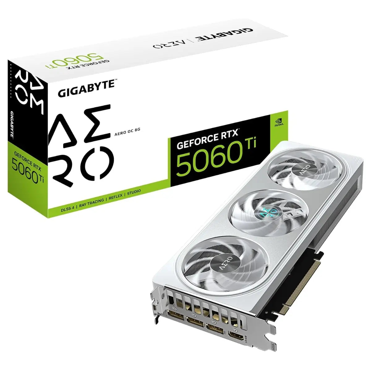 Gigabyte GeForce RTX 5060 Ti AERO OC 8G Graphics Card, 8GB GDDR7 128bit, PCI-E 5.0, 2647MHz Core Clock, 3x DisplayPort and 1x HDMI, GV-N506TAERO OC-8GD
