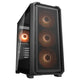 Cougar MX600 Mini V2 Pro Mini-Tower mATX Gaming PC Case, 4x ARGB PWM Fans, Up to 360mm Radiator Support, Perforated Front Panel, Black