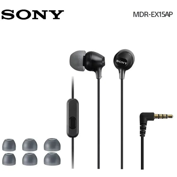 Sony MDR-EX15AP Headphones In-Ear Earbud with Smartphone Control with Mic Black